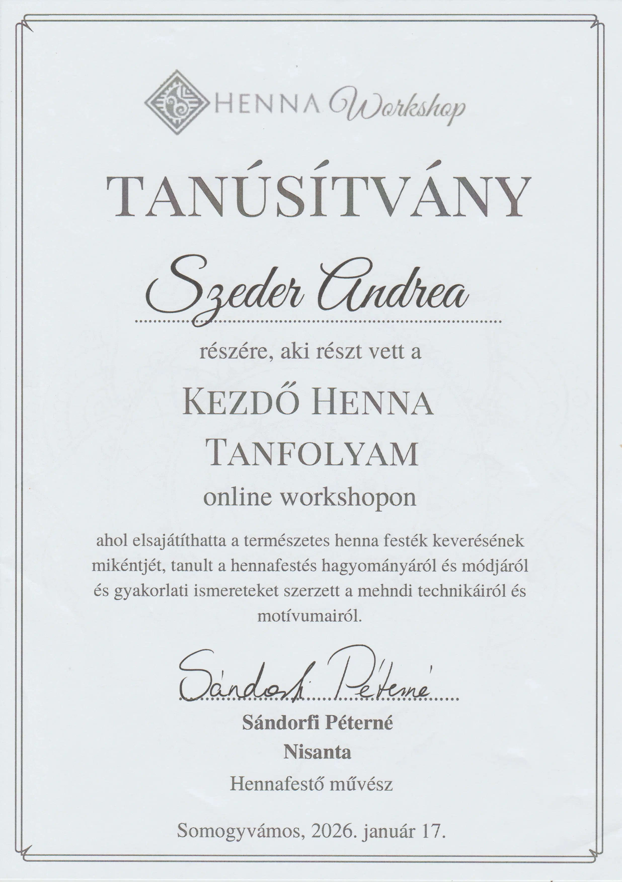 Nisanta - 2026 január